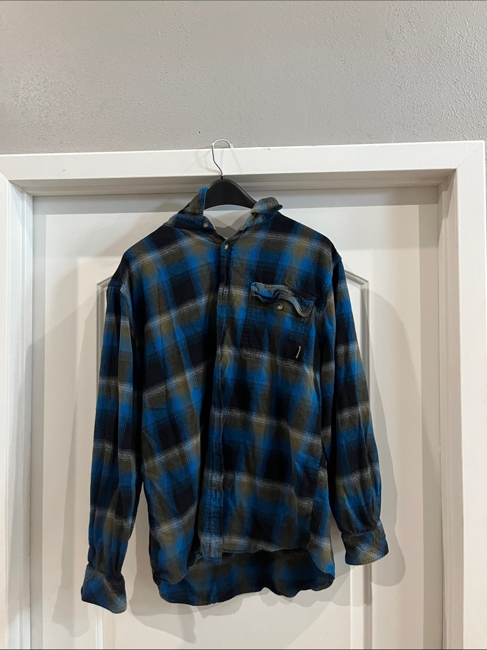 Legendary Whitetails Blue and Black Plaid Hooded Button-Down Shirt